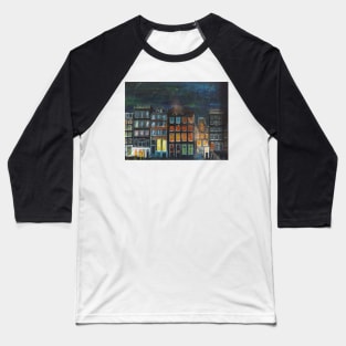 Amsterdam At Night Baseball T-Shirt